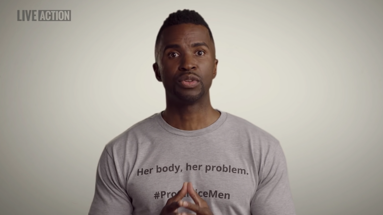 Pro-life group releases satirical video in which men declare that 'abortion rights are pro-choice men's rights'