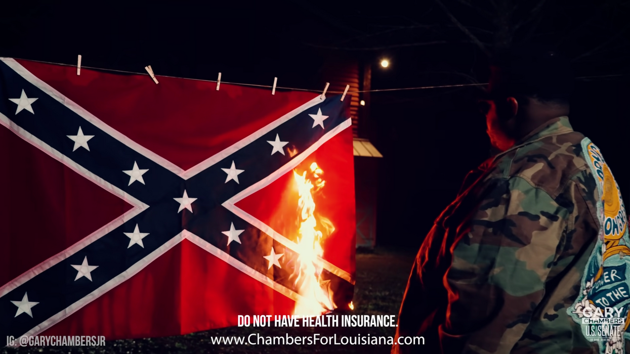 Democrat burns a Confederate flag in campaign ad, claims that 'remnants of the Confederacy remain' throughout the South