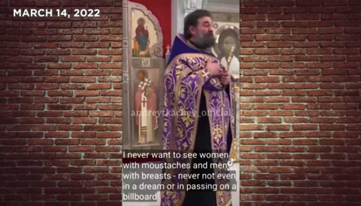 Russian priest ecstatic to be cut off from 'mustached women' of the West