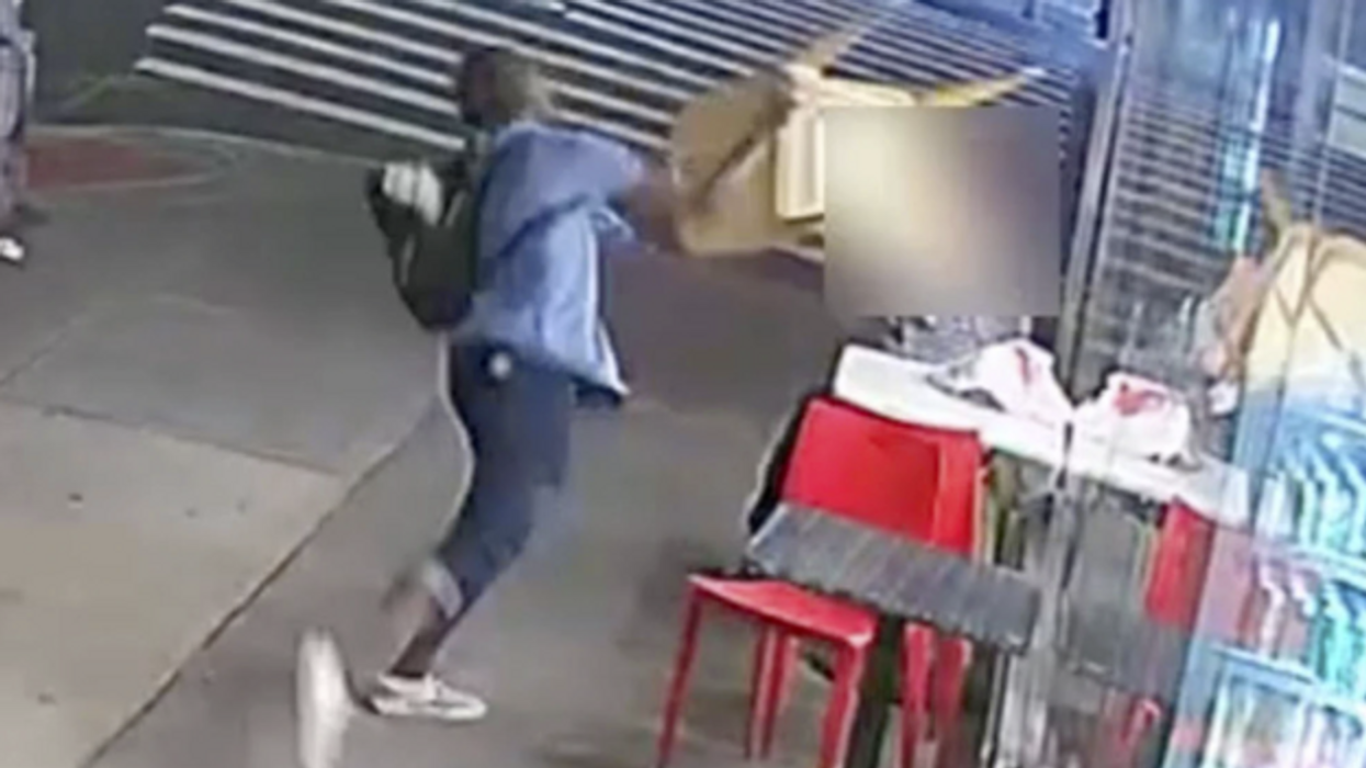 Shocking video shows NYC thief brutally bash man in the face with chair at Hell's Kitchen pizzeria
