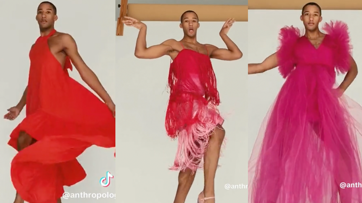 Anthropologie gets torched for video of man dancing around in dresses and heels