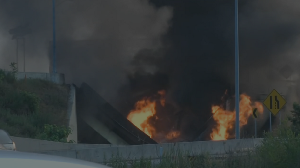 Breaking: Portion of Interstate 95 in Philadelphia collapses as tanker burns beneath overpass