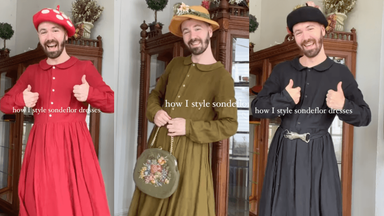 Women roast clothing company for featuring a bearded man wearing dresses