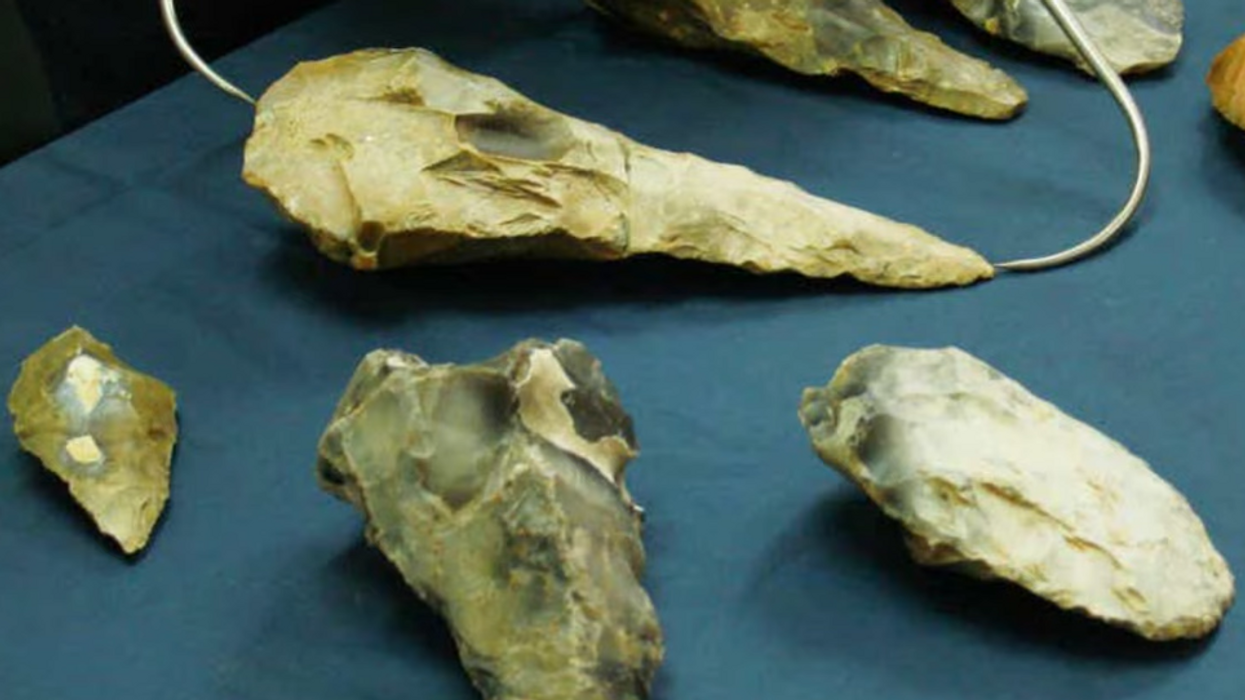 Archaeologists unearth giant prehistoric hand axes, scientists baffled as to why 300,000-year-old tools are so large