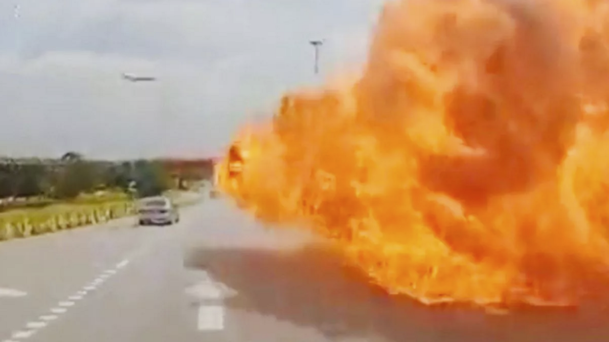 Terrifying video shows jet plane crash into traffic on expressway in Malaysia