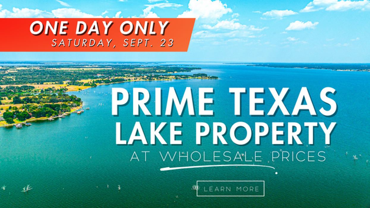 Here's your opportunity to own prime lakefront Texas acreage at wholesale prices.