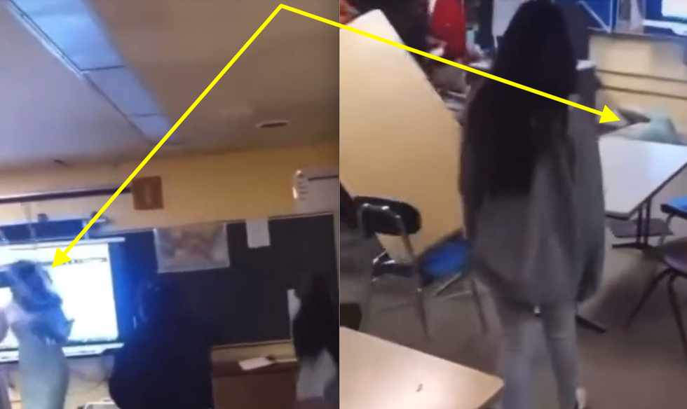 HS student throws chair across classroom, hits teacher in head; victim