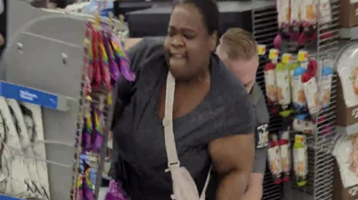 Woman on motorized scooter suffers in-store meltdown, attacks 'white trash' state trooper, shrieks: 'Walmart is racist!'