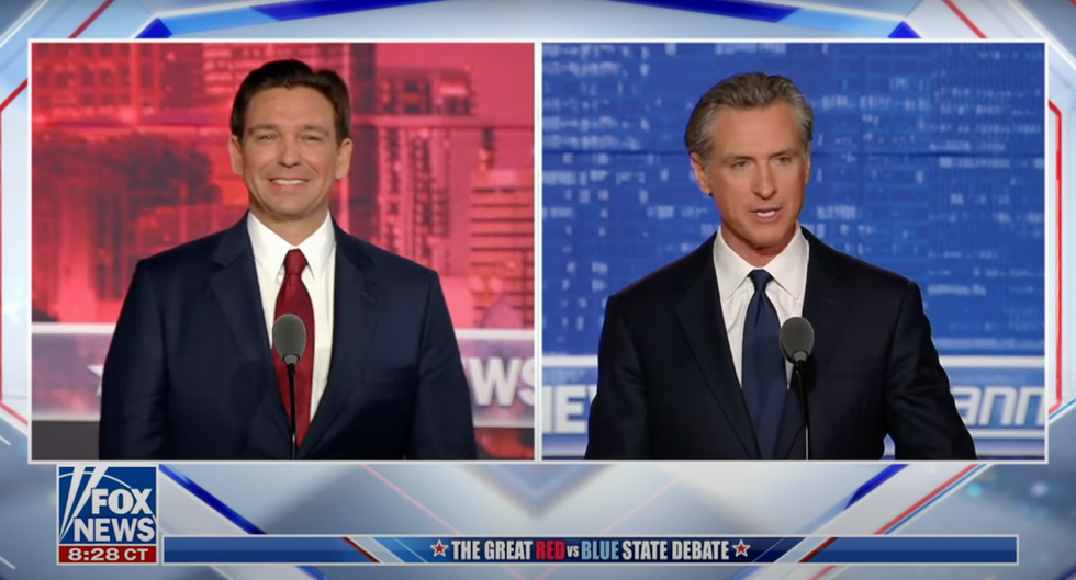 Ron DeSantis calls Gavin Newsom 'a slick‚ slippery politician' during head-to-head debate moderated by Sean Hannity