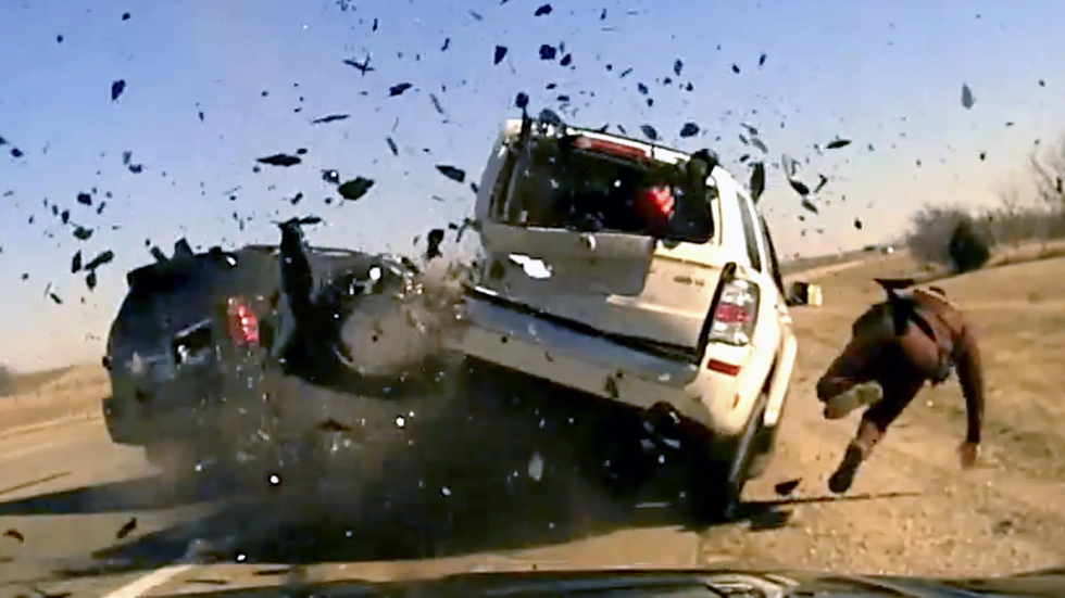 Heart-racing dashcam video shows trooper miraculously cheat death during brutal traffic stop crash: 'Difficult to watch'