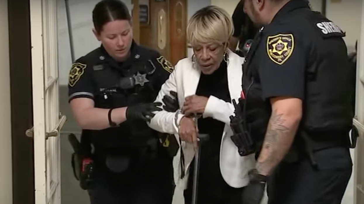 Mom, 70, used 16-inch blade hidden in walking cane to fatally stab man fighting her adult son near bar; jury calls it murder