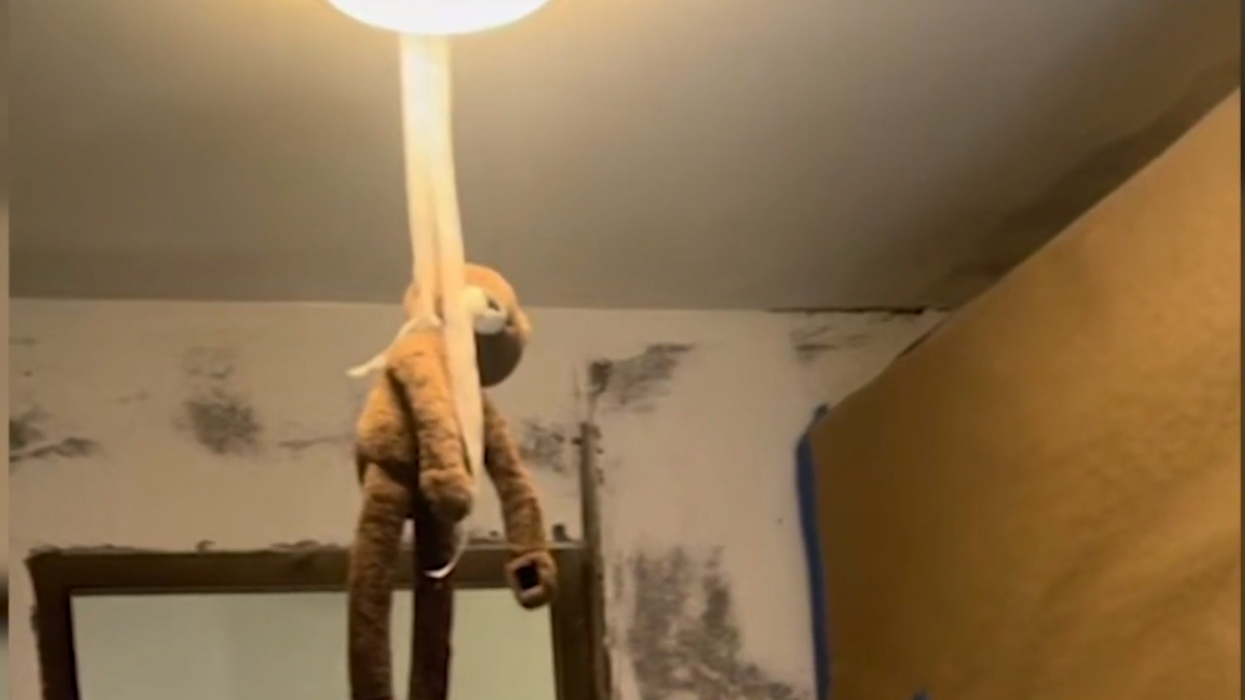 'It brought me back to slavery times': Woman says stuffed animal hanging from ceiling in burnt apartment is racist threat