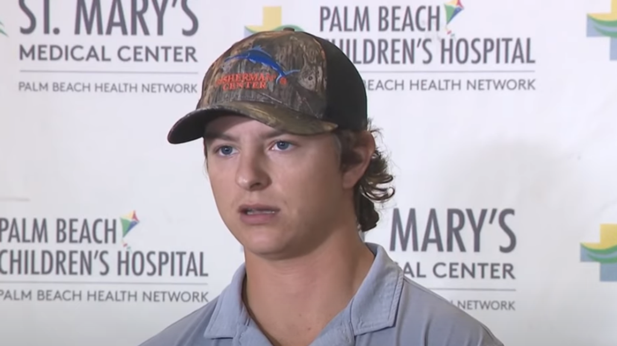 Florida fisherman barely makes it out alive after falling into shark-infested waters at Bahamas marina