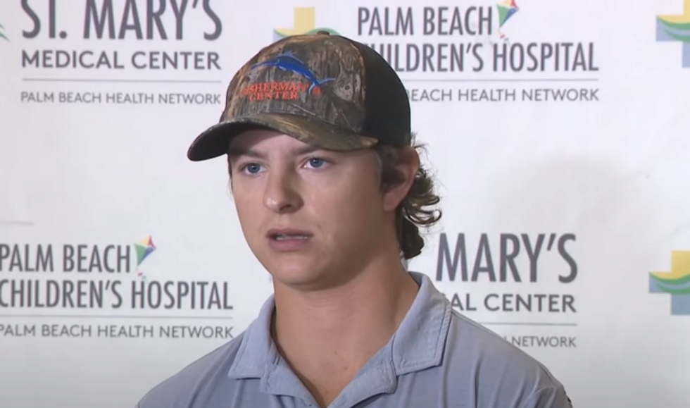 Florida fisherman barely makes it out alive after falling into shark-infested waters at Bahamas marina