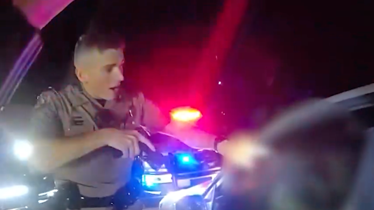 Florida female going wrong way on interstate claims husband was driving. Then cops find rather large hole in her story.