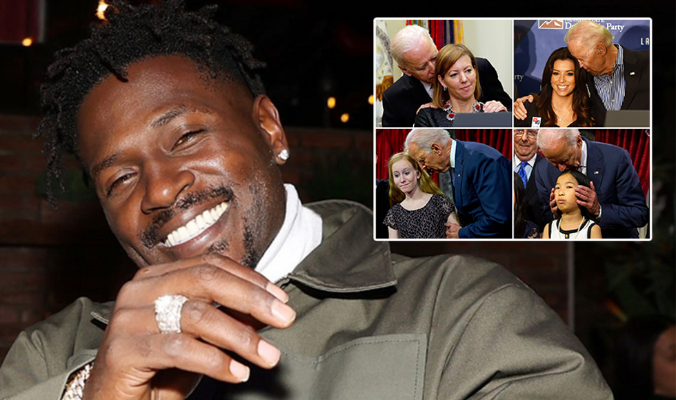 Images of Biden allegedly sniffing women and girls gets ex-NFL star Antonio Brown a 'hateful content' warning on X