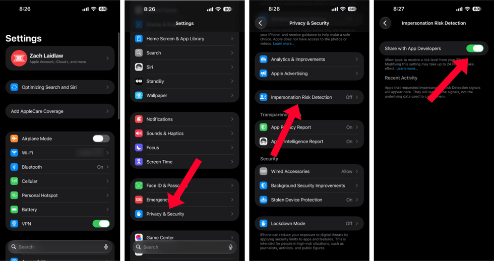 Impersonation Risk Detection in iOS 27