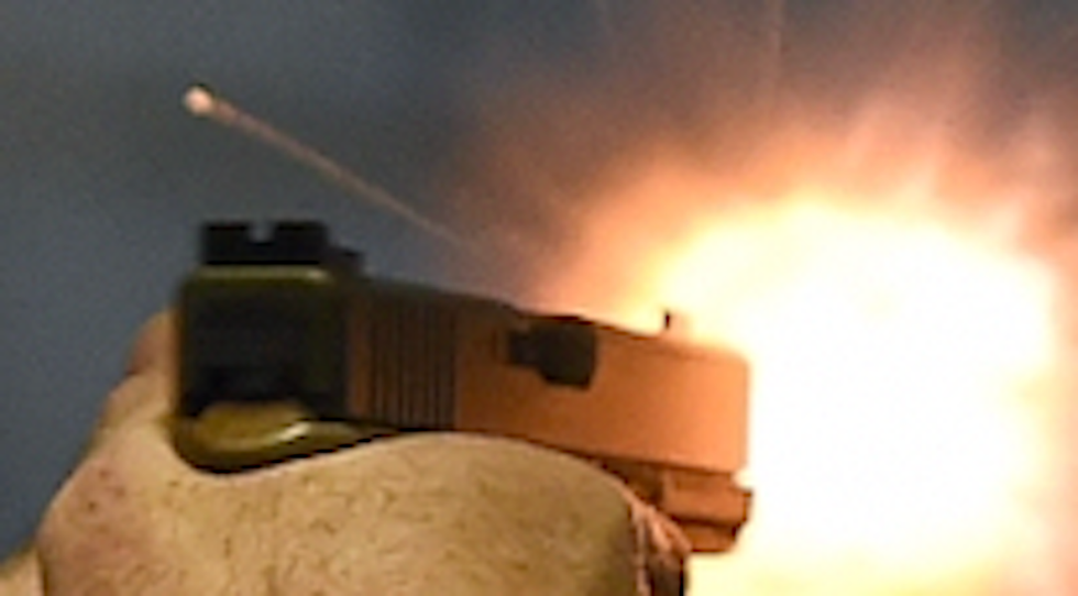 Intruder with previous aggravated battery charges won't leave home's doorway‚ says homeowner has to shoot. Homeowner obliges.