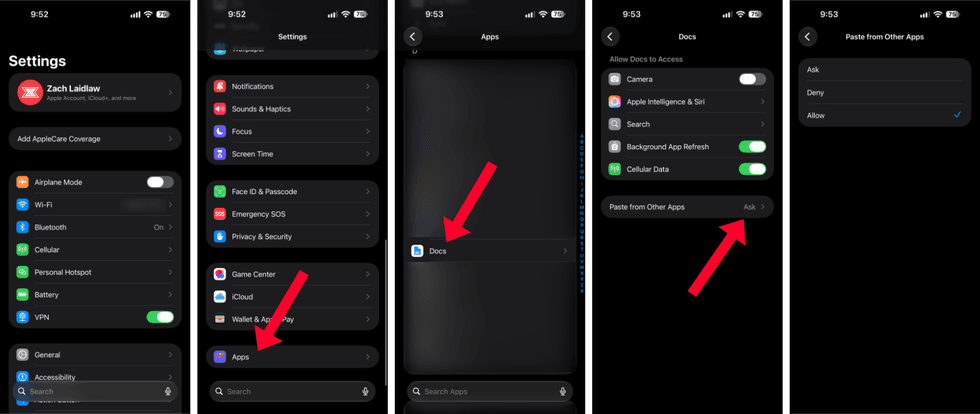 iOS 27 Paste Permission Settings