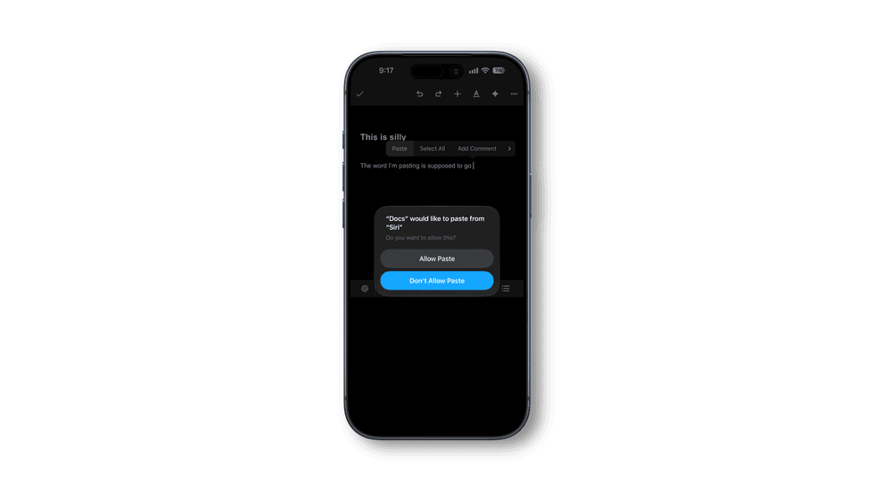 iOS 27 Paste Permissions
