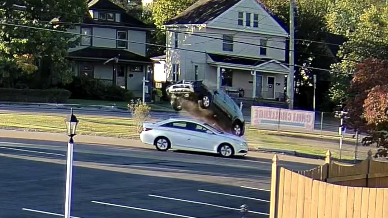 'It's a miracle': Out-of-control SUV on collision course with elderly priest goes airborne at last second — on feast day celebrating guardian angels
