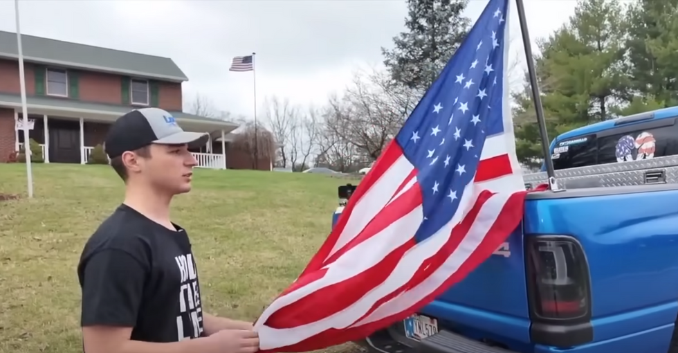 'It's not happening': High school backs down after student refuses to remove American flag from his truck
