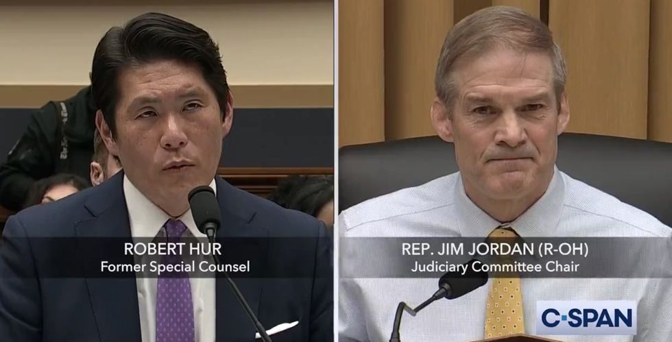 Jim Jordan gets Hur to make damning admission about Biden's motive for retaining classified docs: '$8 million'