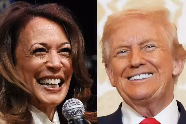 Kamala Harris cackles uncontrollably while claiming she defeated Trump's campaign strategy to bait her