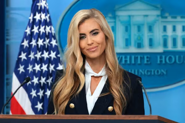 Katie Zacharia takes podium for the first time as press secretary — and Trump reacts