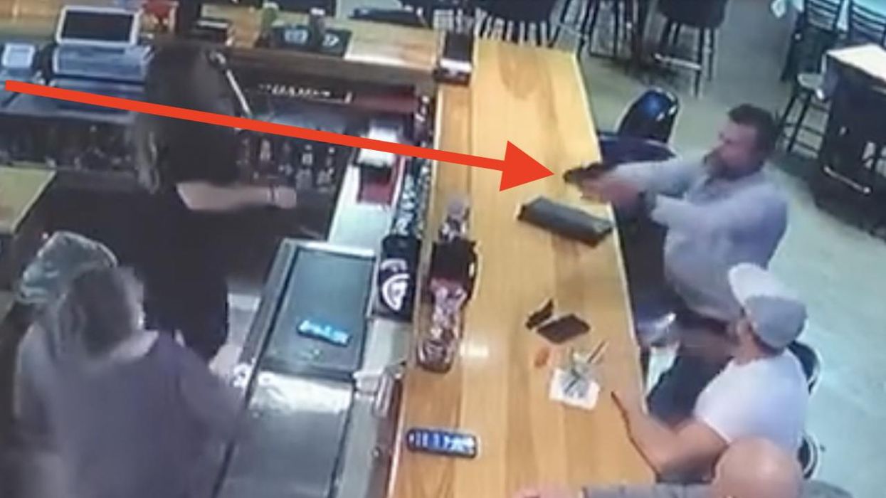 ​Lawyer points gun at ex-girlfriend bartender, fires shot that barely misses, cops say — then two heroic customers step up in a big way to end lethal threat