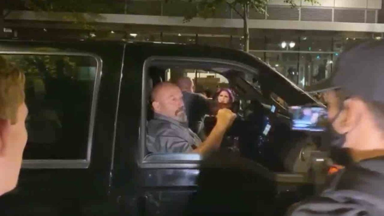 Leftist militants order passenger in surrounded truck to say 'Black Lives Matter,' put up his fist on Portland street