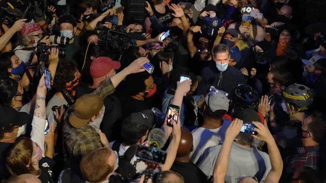 Leftist Portland mayor tries talking with rioters who've been burning his city. They shred him to bits.