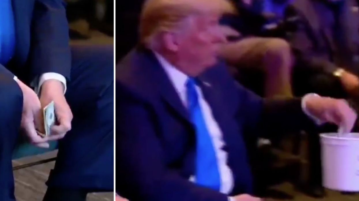 Leftists blast Trump over viral video showing him give money at church: 'Cheap bastard'