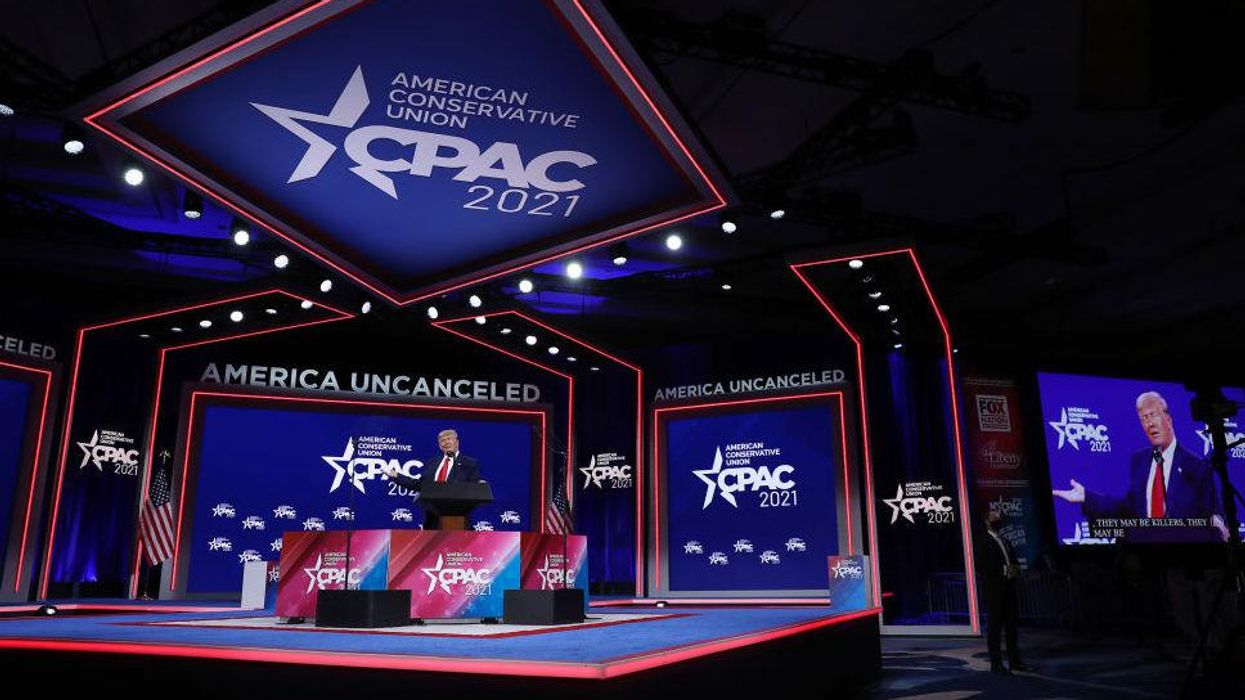 Liberals claimed CPAC stage was Nazi symbol. But company whose founder is 'very liberal' designed stage.