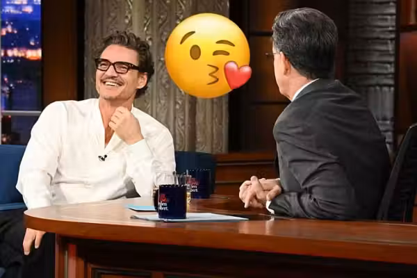 LIP SERVICE: Pedro Pascal demands goodbye kiss from departing 'Late Night' host Colbert