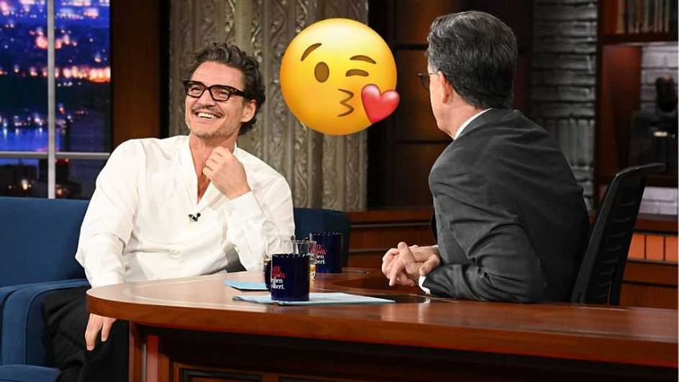 LIP SERVICE: Pedro Pascal demands goodbye kiss from departing 'Late Night' host Colbert