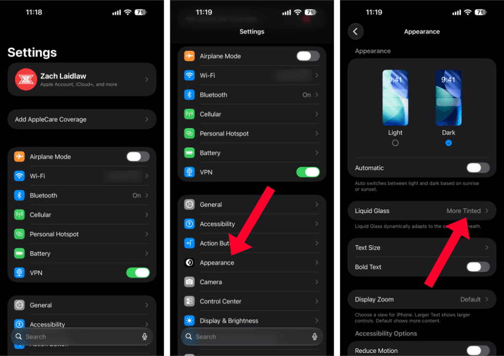 Liquid Glass Settings