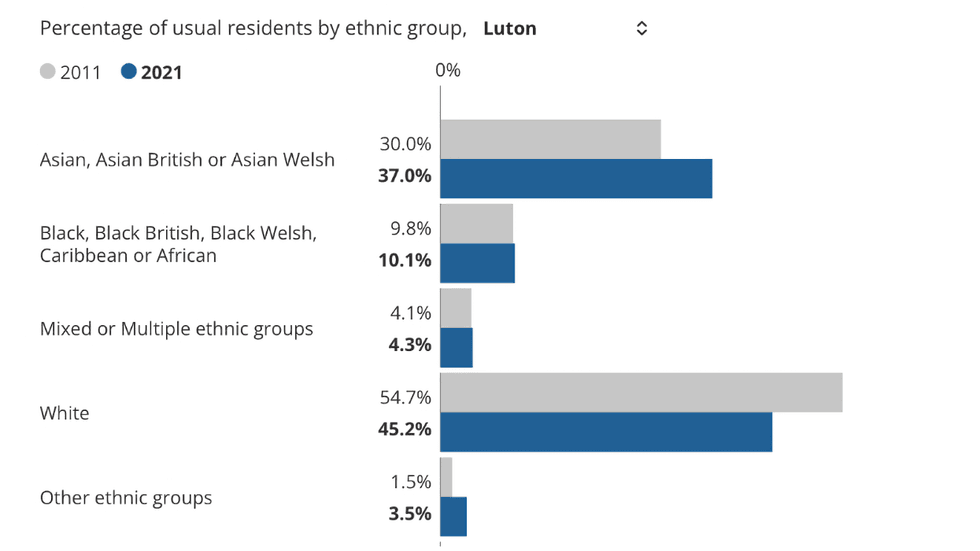 Luton Census 2021 Ethnicity Data