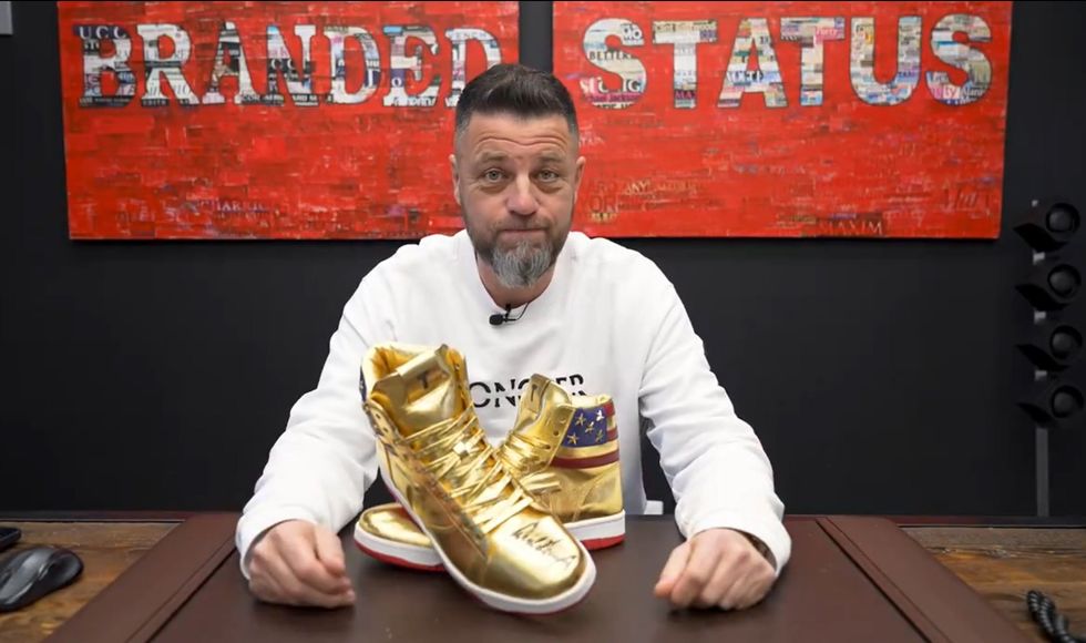 Luxury watch dealer who bought Trump sneakers for $9‚000 stomps 'Russian oligarch' narrative