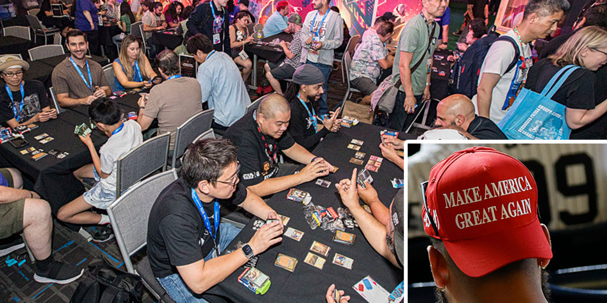 MAGA hat triggers woke cardplayers into allegedly banning champion from entering tournament MAGA hat triggers woke cardplayers into allegedly banning champion from entering tournament