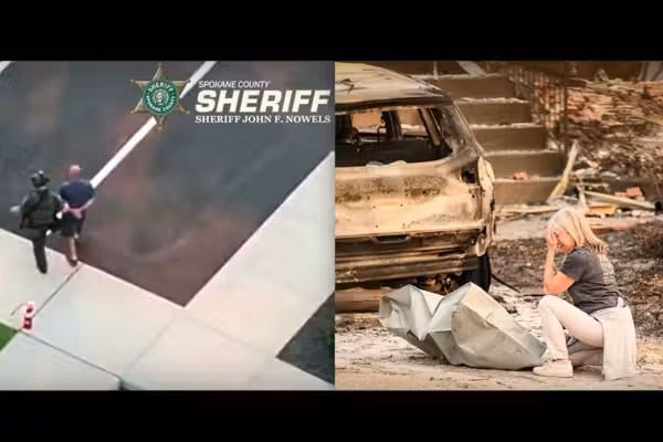 Male accused of starting devastating Spokane fire was convicted of killing his adoptive father in Arizona, officials say