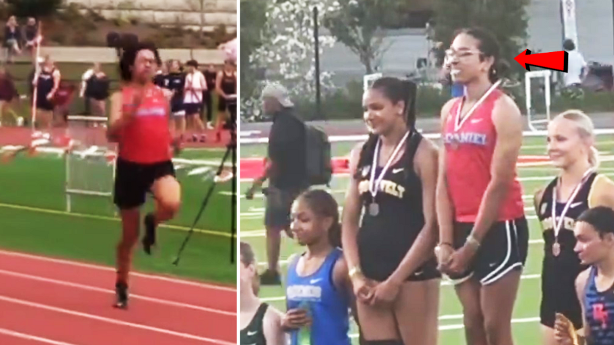 Male high school track athlete dominates girls, qualifies for state finals after capturing 2 gold medals