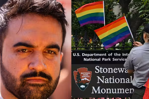 Mamdani is outraged at Trump administration after Pride flag is quietly removed from Stonewall monument to gay riot