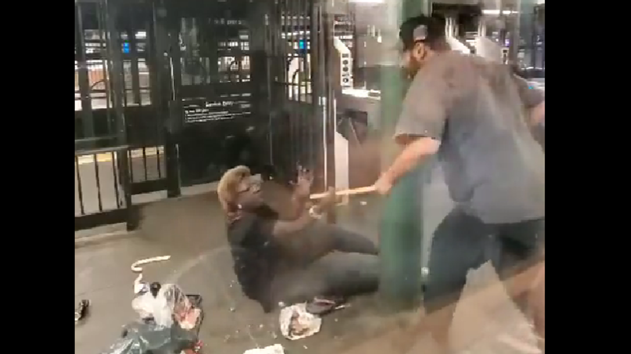 Man brutally assaults 60-year-old woman with cane at Harlem train stop