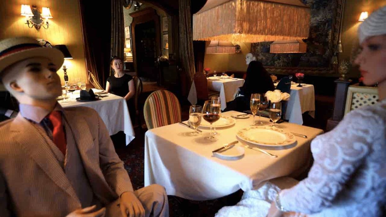 Mannequins will be seated inside renowned restaurant to help with social distancing when it reopens