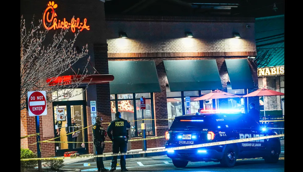 Masked men open fire after storming into Chick-fil-A; 1 dead, 6 injured; manhunt under way