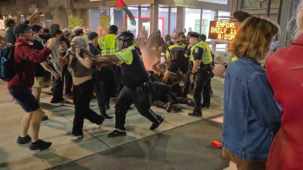 Masked pro-Hamas agitators turn violent — 4 cops injured, 13 arrested in Boston