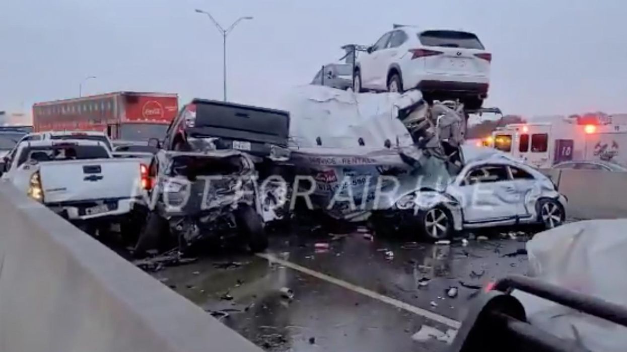 'Mass casualty incident' unfolding on Texas highway as more than 100 cars pile up because of icy roadways, trapping people in vehicles