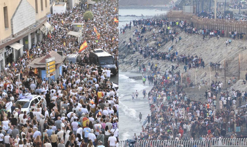 MASSIVE PROTEST against illegal migrants OVERRUNNING tiny Spanish province: 'Enough, Ceuta won't give up!'