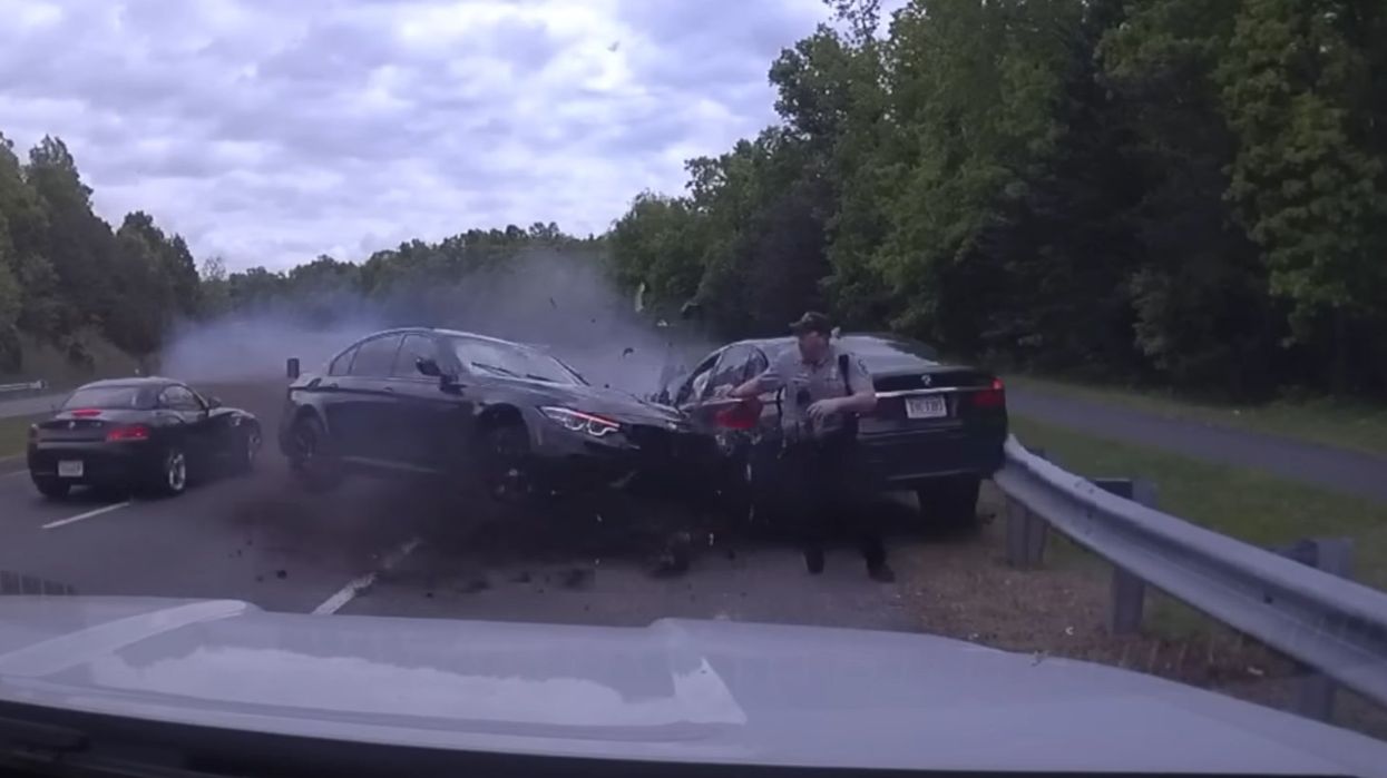 'Miraculous': Cop narrowly survives 120 mph car crash caught on camera